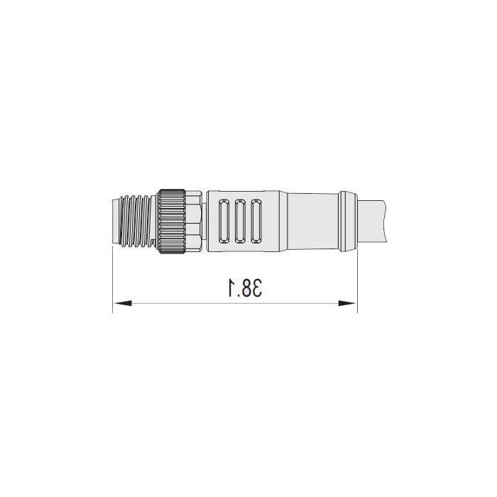 M8 3Pin、公头直型、单端预铸电缆、防焊渣PUR材质、橙色护套、63T521-XXX